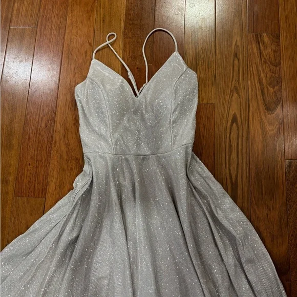 Windsor Glittering Silver Prom Dress - Picture 2 of 6